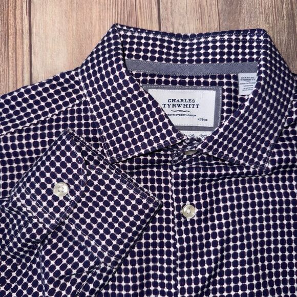 Men’s Charles Tyrwhitt Dress Shirt Non Iron Extra Slim Fit Size 16 1/2 - Picture 1 of 14